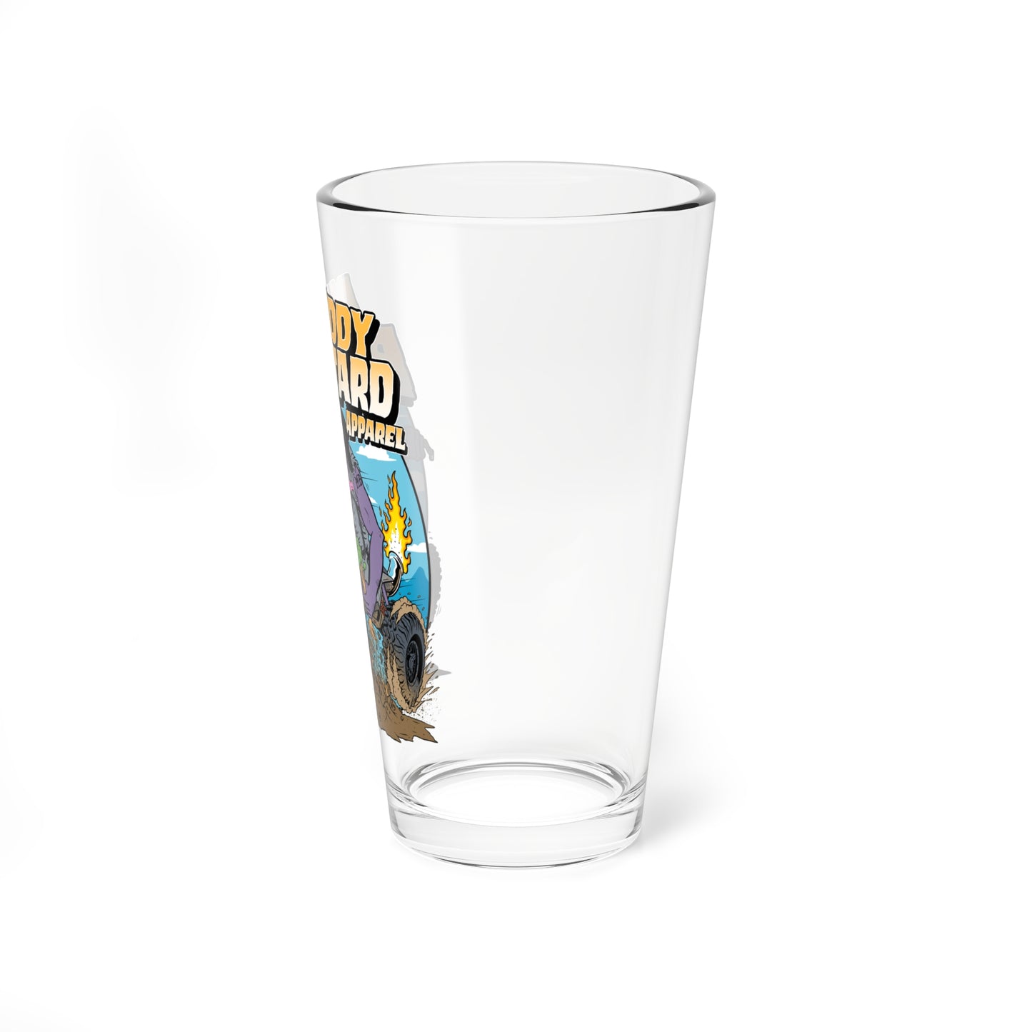 Muddy Bastard "Lead Foot Larry" Shaker Pint Glass, 16oz
