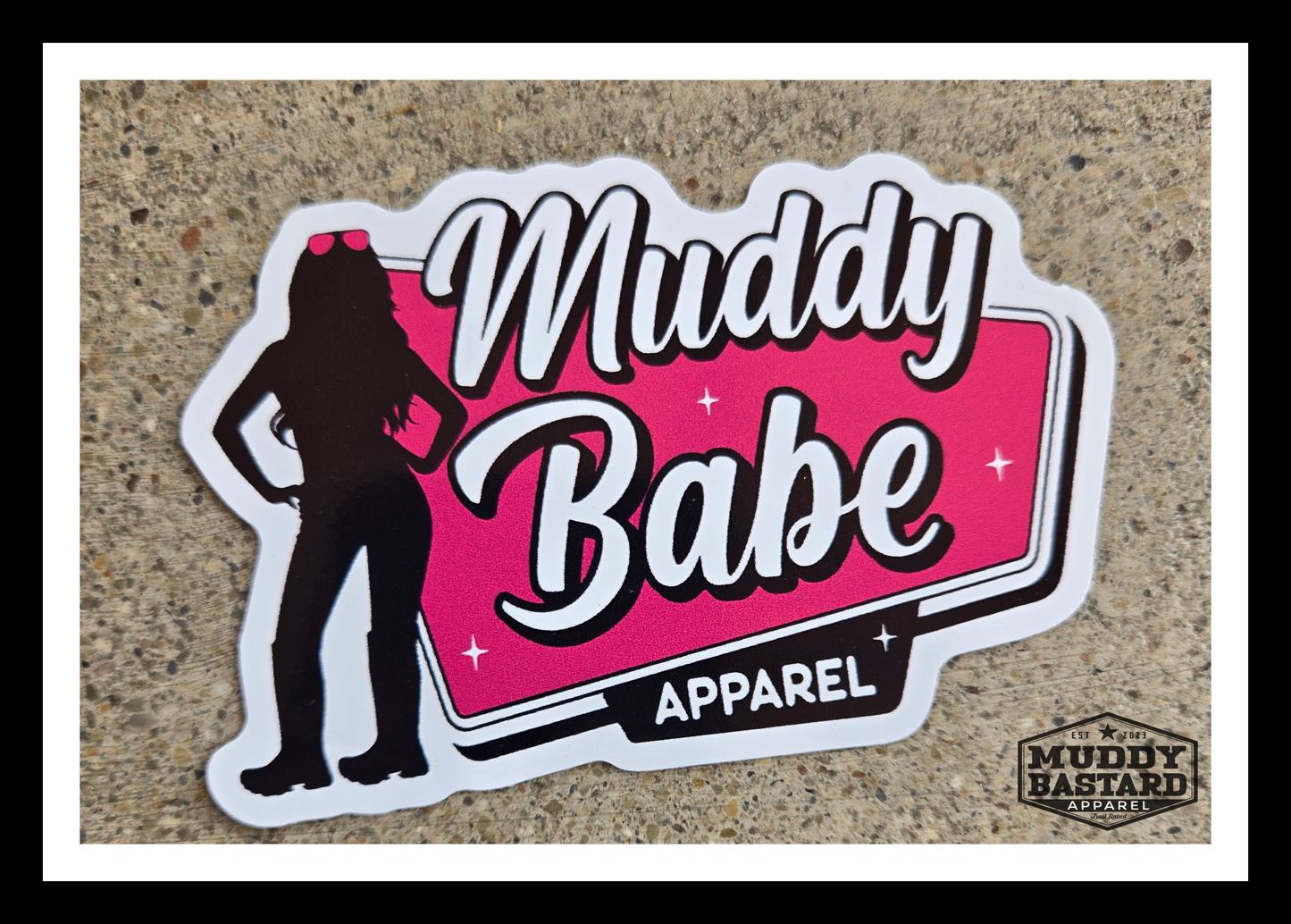 Muddy Babe Logo - 4 inch die cut sticker