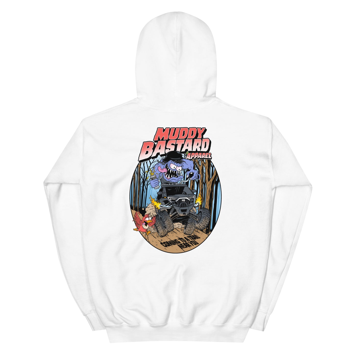 Muddy Bastard "Coming to A Trail Near You" Hoodie Large Logo