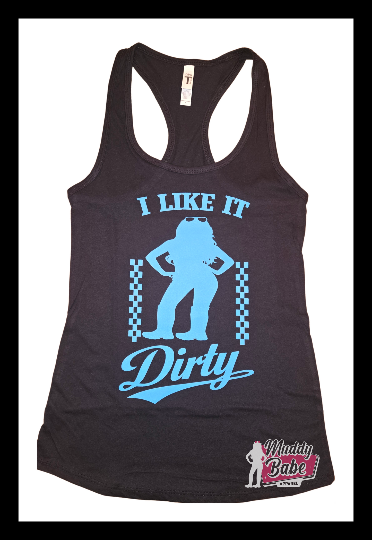 I Like It Dirty Muddy Babe Tank Top (Blue)