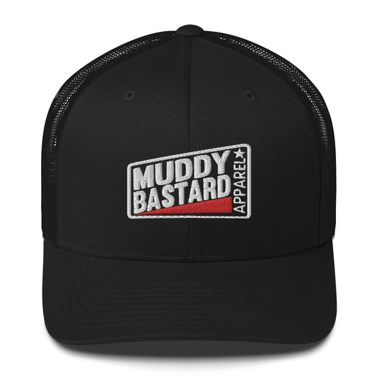 Muddy Bastard Rectangle Logo Embroidered Trucker Hat