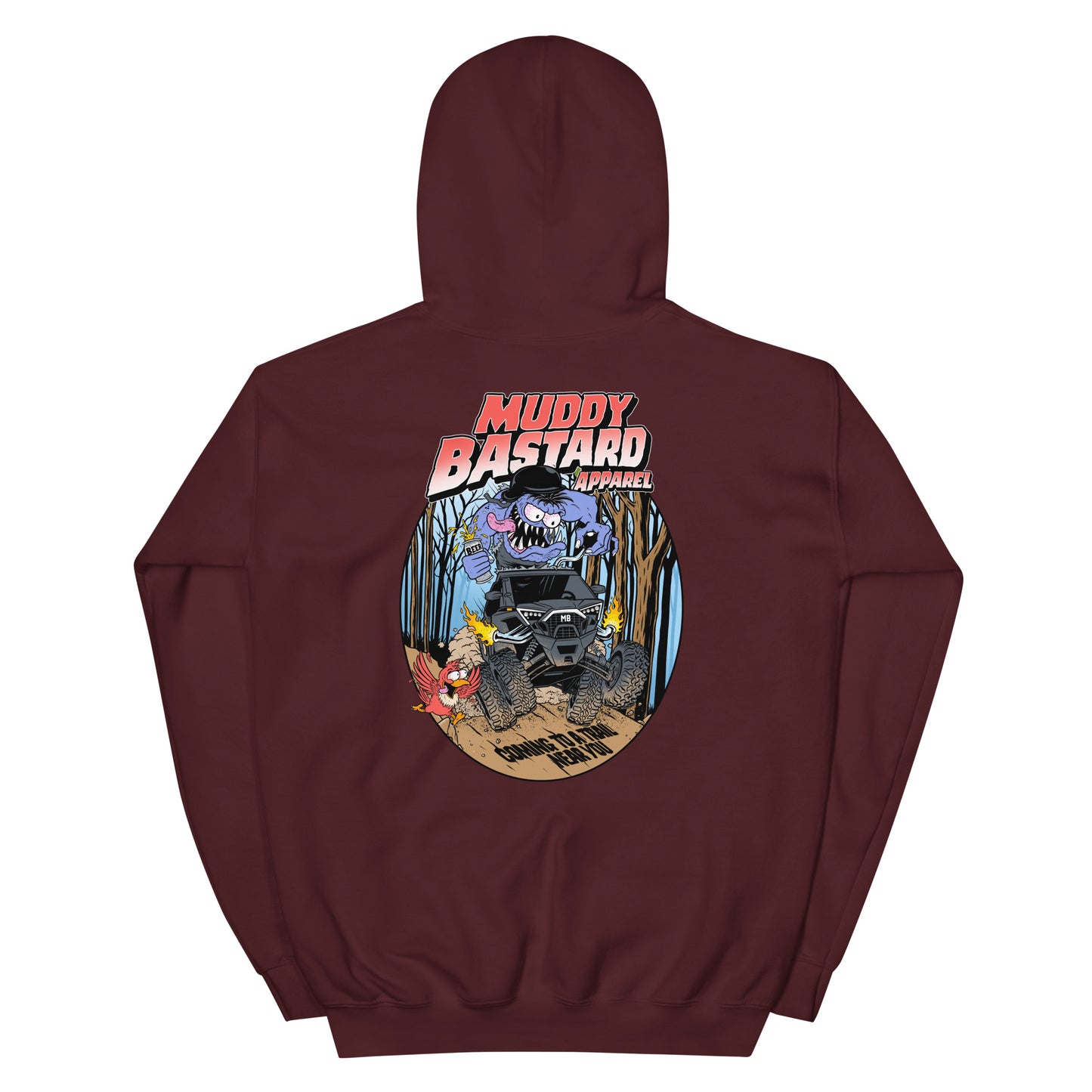 Muddy Bastard "Coming to A Trail Near You"  Hoodie Large Logo